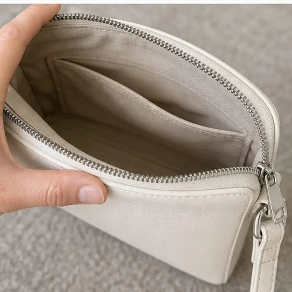 Charcoal Suede Crossbody Bag